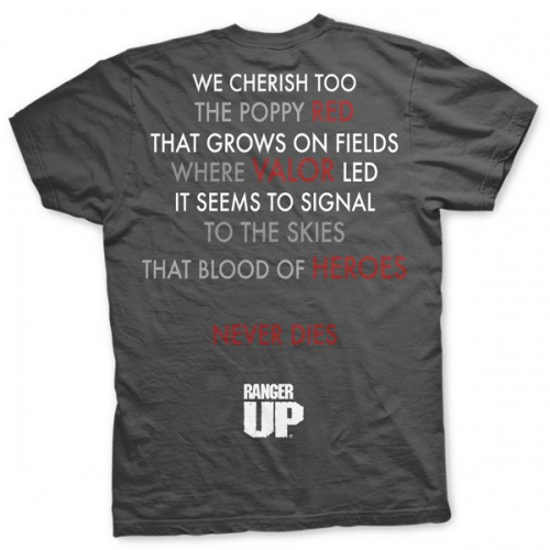 Ranger Up Paratrooper Poppy Field Memorial T-Shirt photo